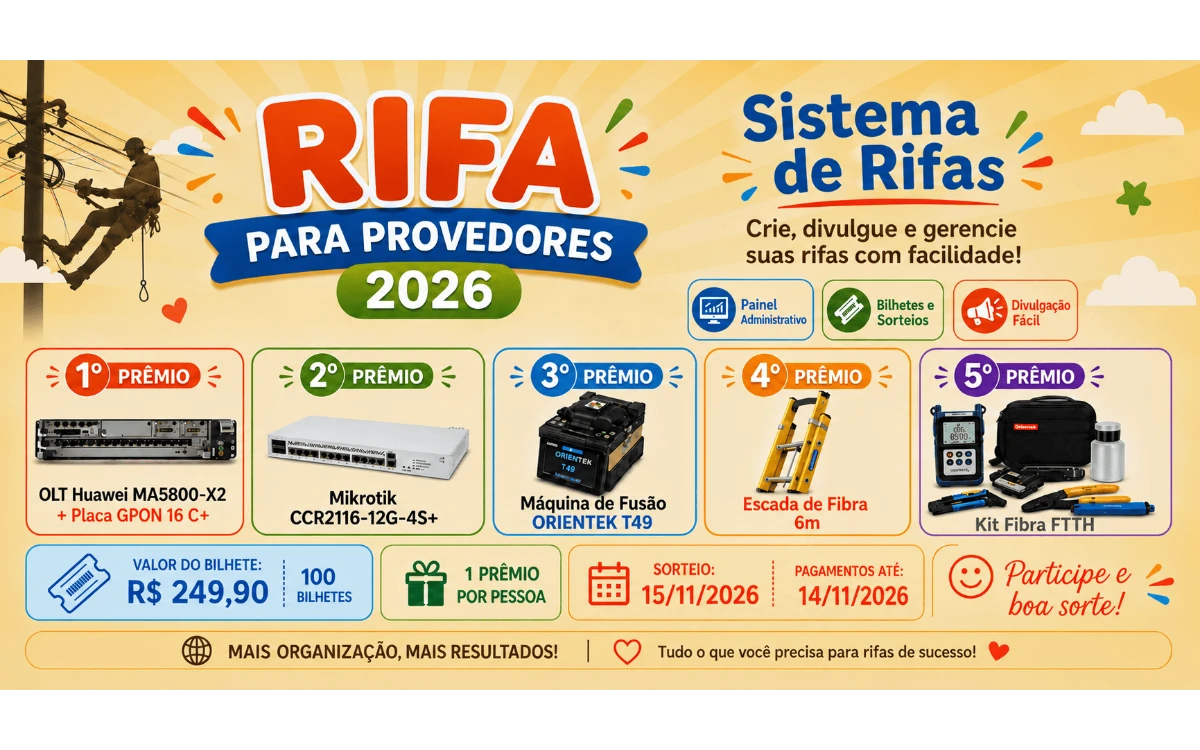 🚀 SORTEIO PARA PROVEDORES 2026